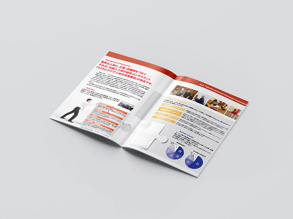人材派遣会社の企業案内パンフレット:中面